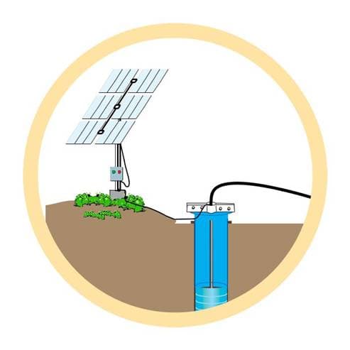 Solar pump in field