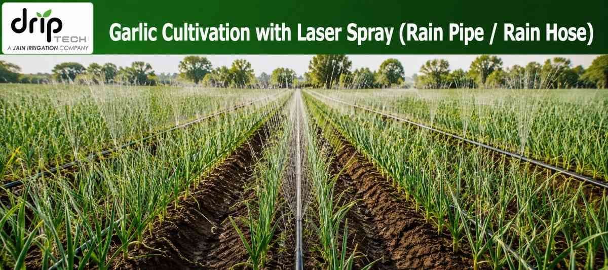 Garlic cultivation using Rain Pipe irrigation