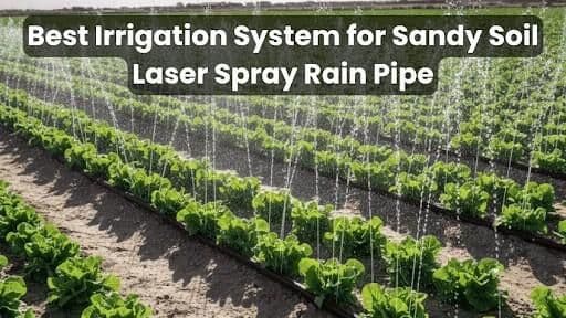 Best irrigation system for sandy soil using Rain Pipe Rain Hose Laser Spray irrigation with minimum seepage loss.